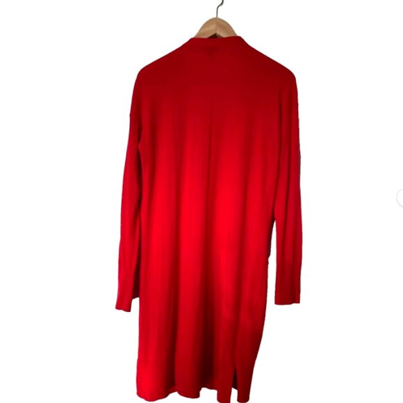 Halogen Women’s Red Long Open Front Cardigan – Small - Picture 2 of 11